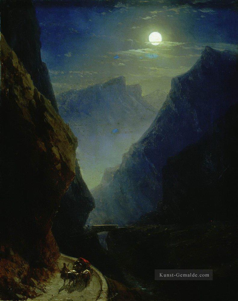 Ivan Aiwasowski Darialschlucht Mond Nacht Berg Ölgemälde